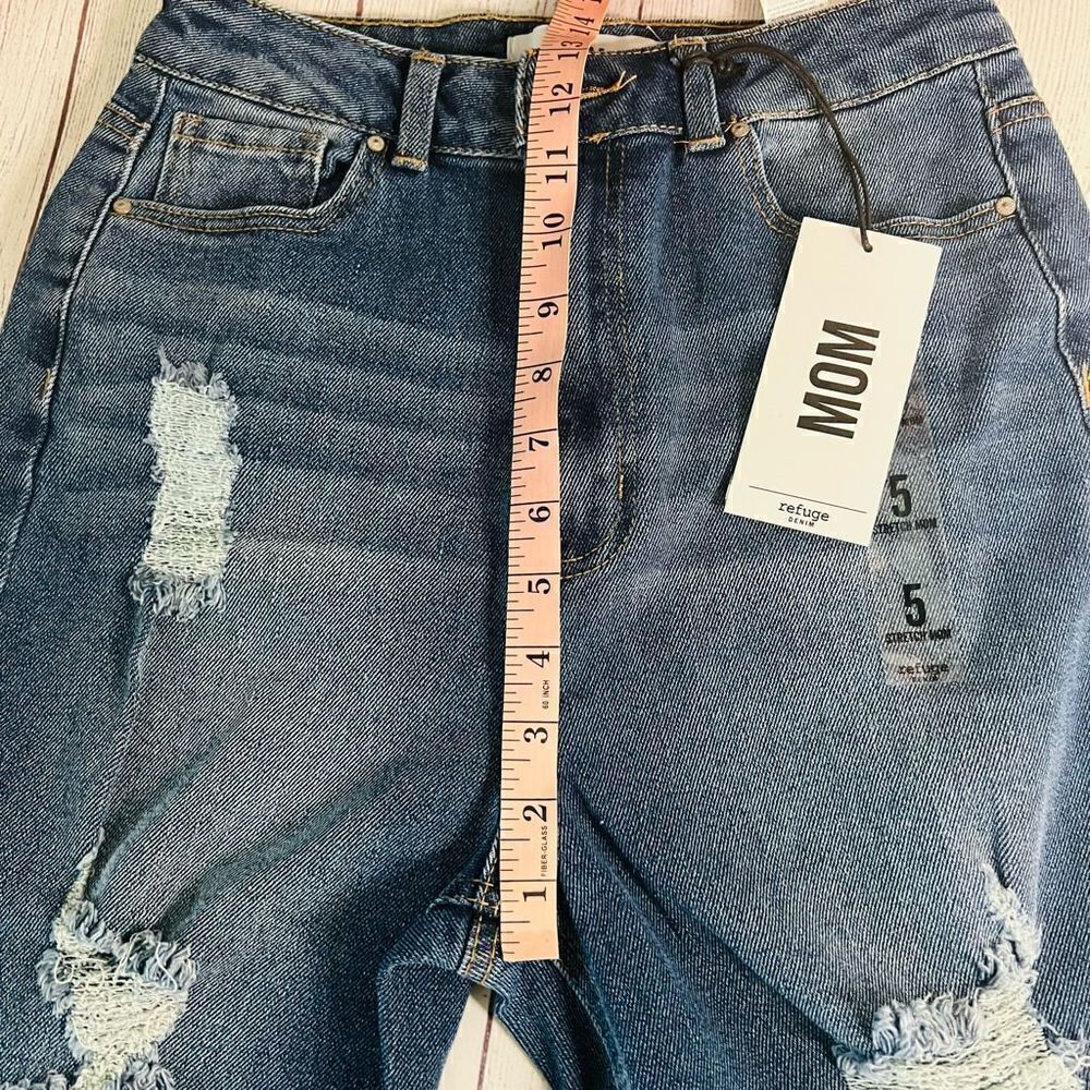 Mom denim distressed High Rise Womens' jeans size 5 - Picture 5 of 12